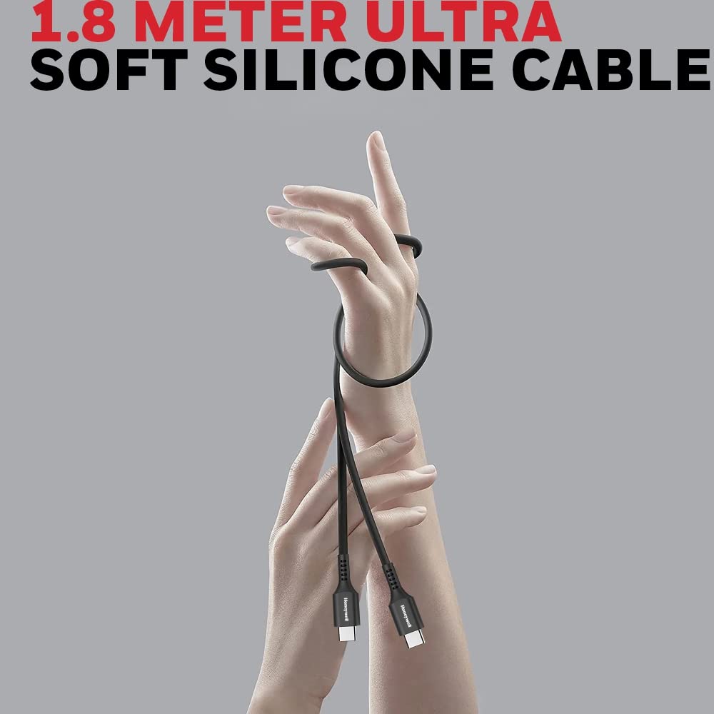 (Combo) Củ sạc điện thoại Honeywell 20W màu trắng + Cáp sạc điện thoại Honeywell 1.8m màu đen 2 đầu Type C