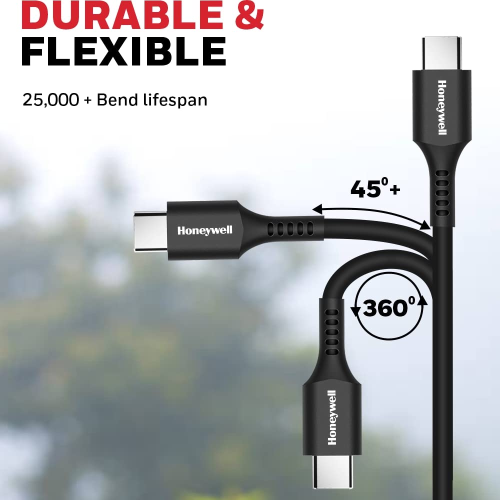 (Combo) Củ sạc điện thoại Honeywell 20W màu trắng + Cáp sạc điện thoại Honeywell 1.8m màu đen 2 đầu Type C