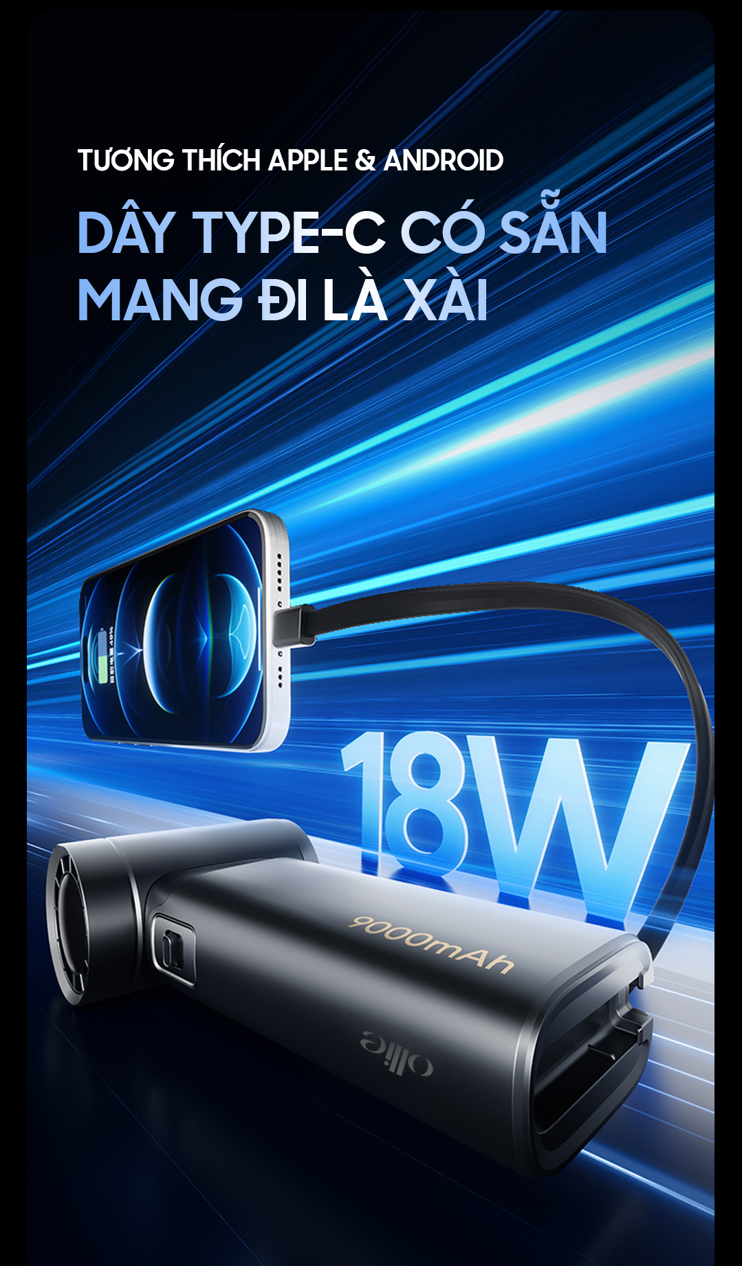 Quạt Mini đa năng kiêm sạc dự phòng OLLIE FAN-ENGINE POWER màu xám