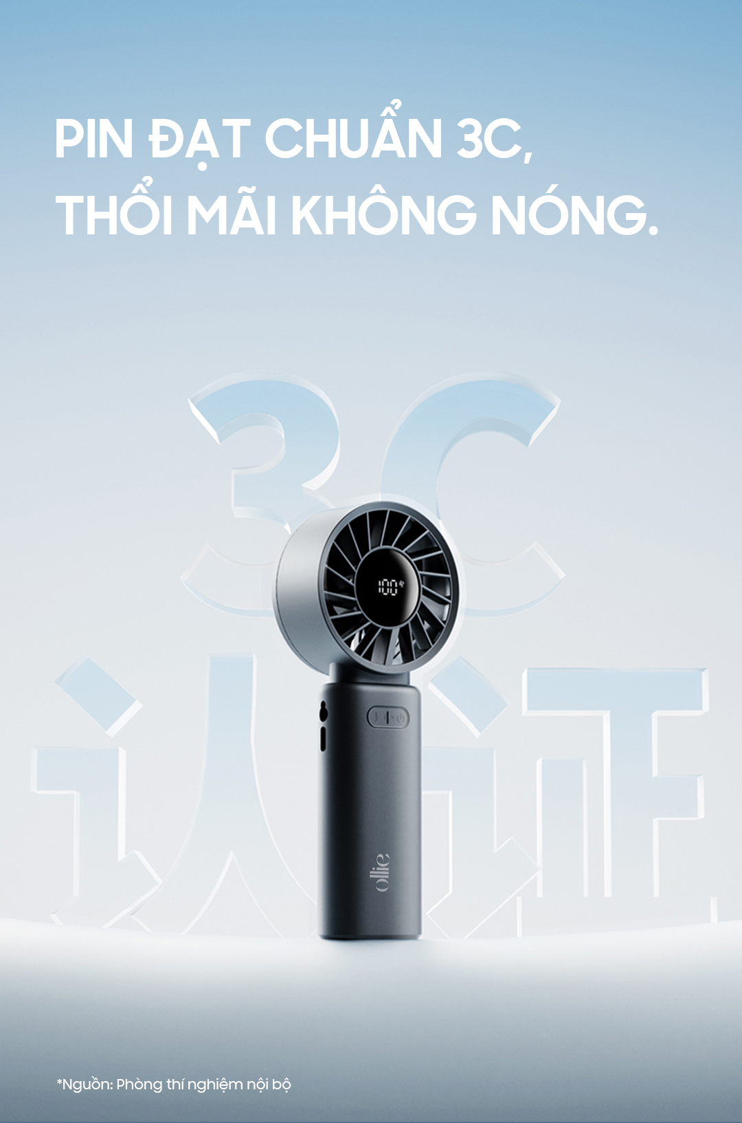 Quạt Mini cầm tay gấp gọn OLLIE FAN-ENGINE Z màu trắng
