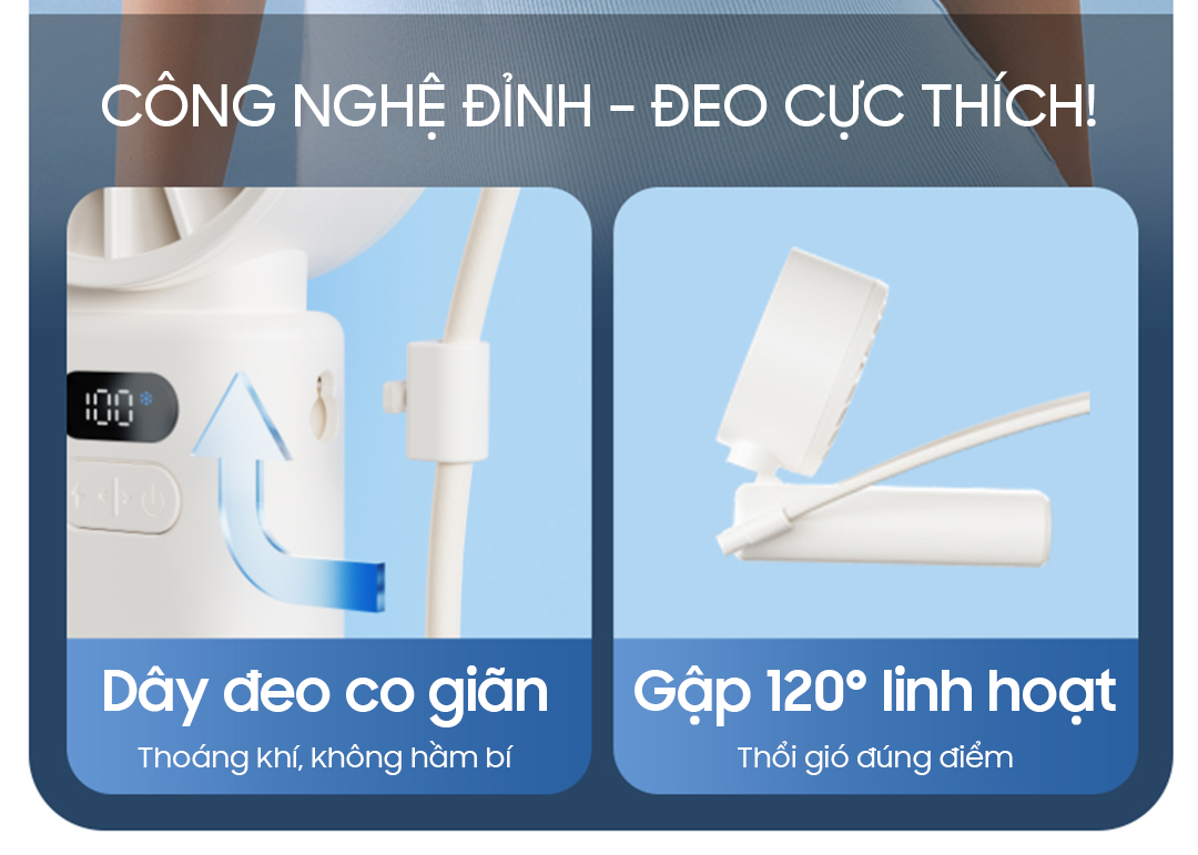 Quạt Mini cầm tay làm mát OLLIE FAN-ICE Z màu xám