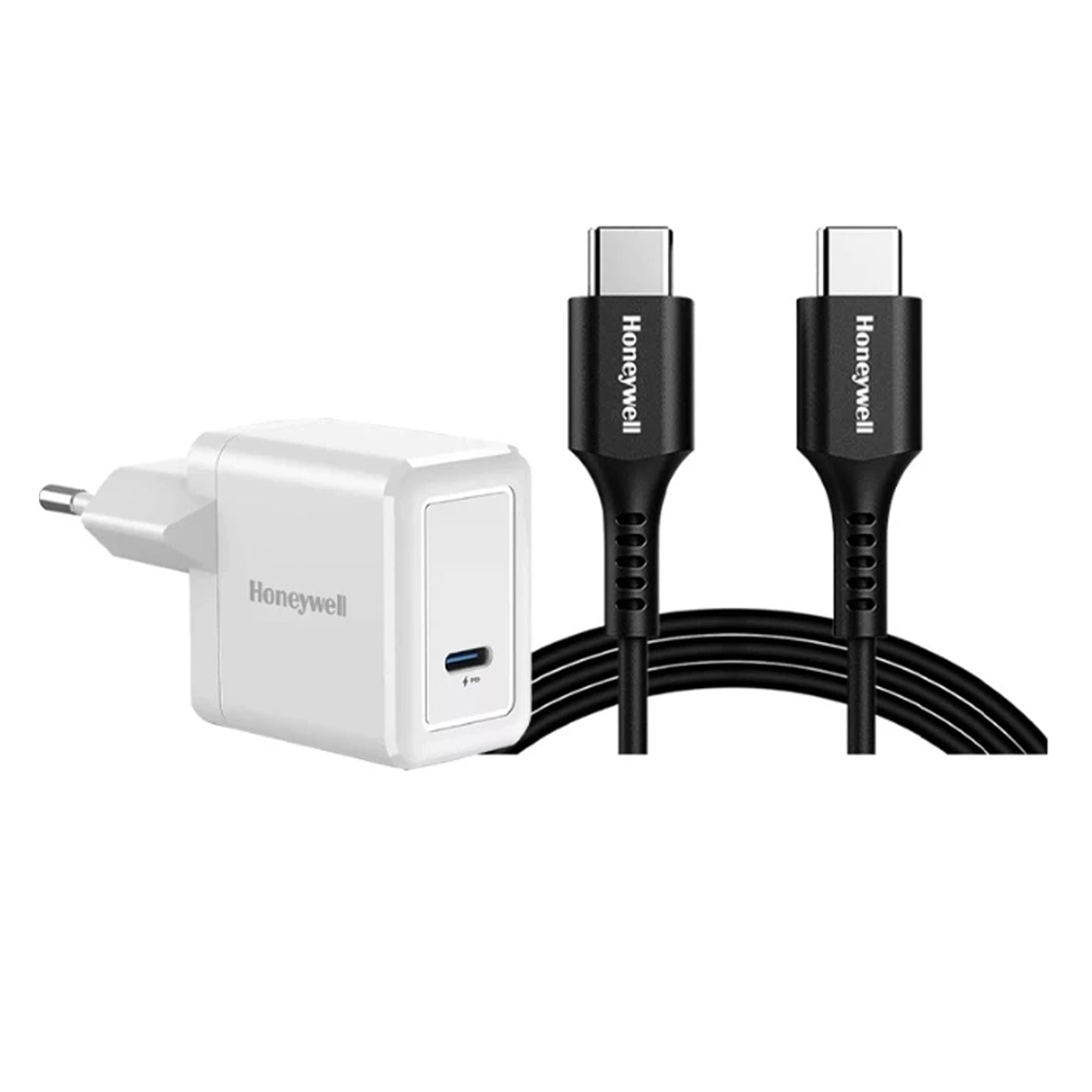 (Combo) Củ sạc điện thoại Honeywell 20W màu trắng + Cáp sạc điện thoại Honeywell 1.8m màu đen 2 đầu Type C