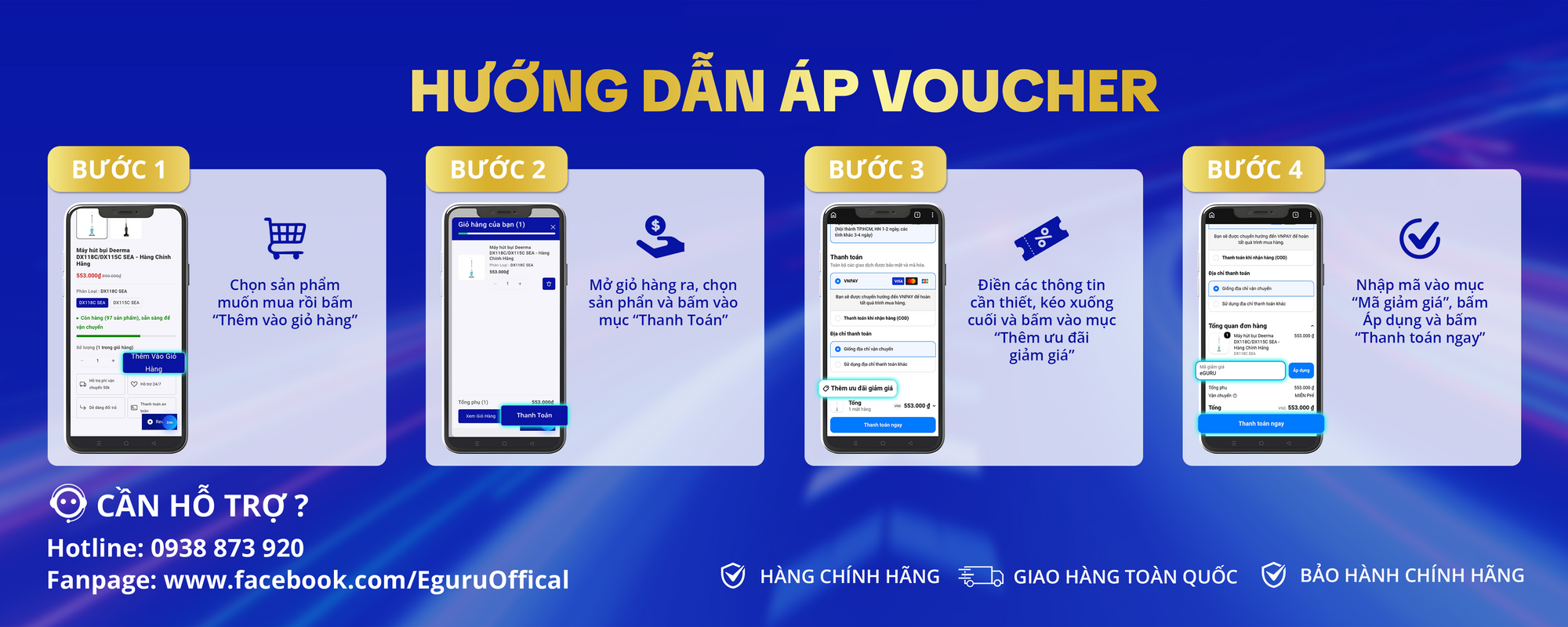 Hướng dẫn áp voucher