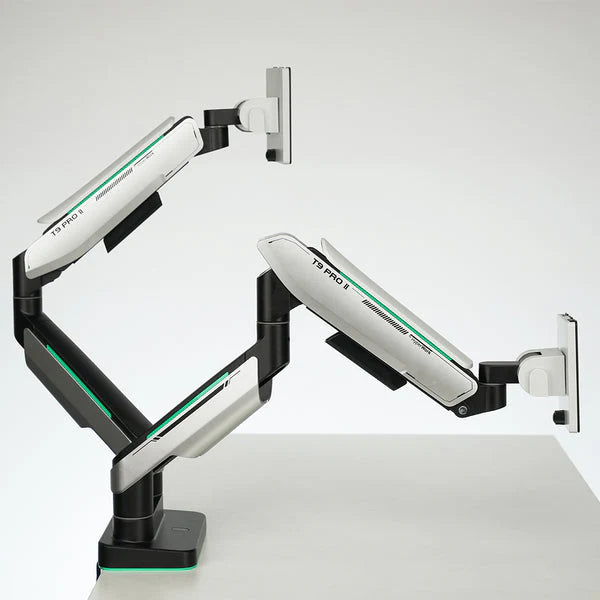 Giá đỡ màn hình HumanMotion T9 Pro II Dual - (Xám/Trắng) - Hàng chính hãng - Bảo hành 12 tháng