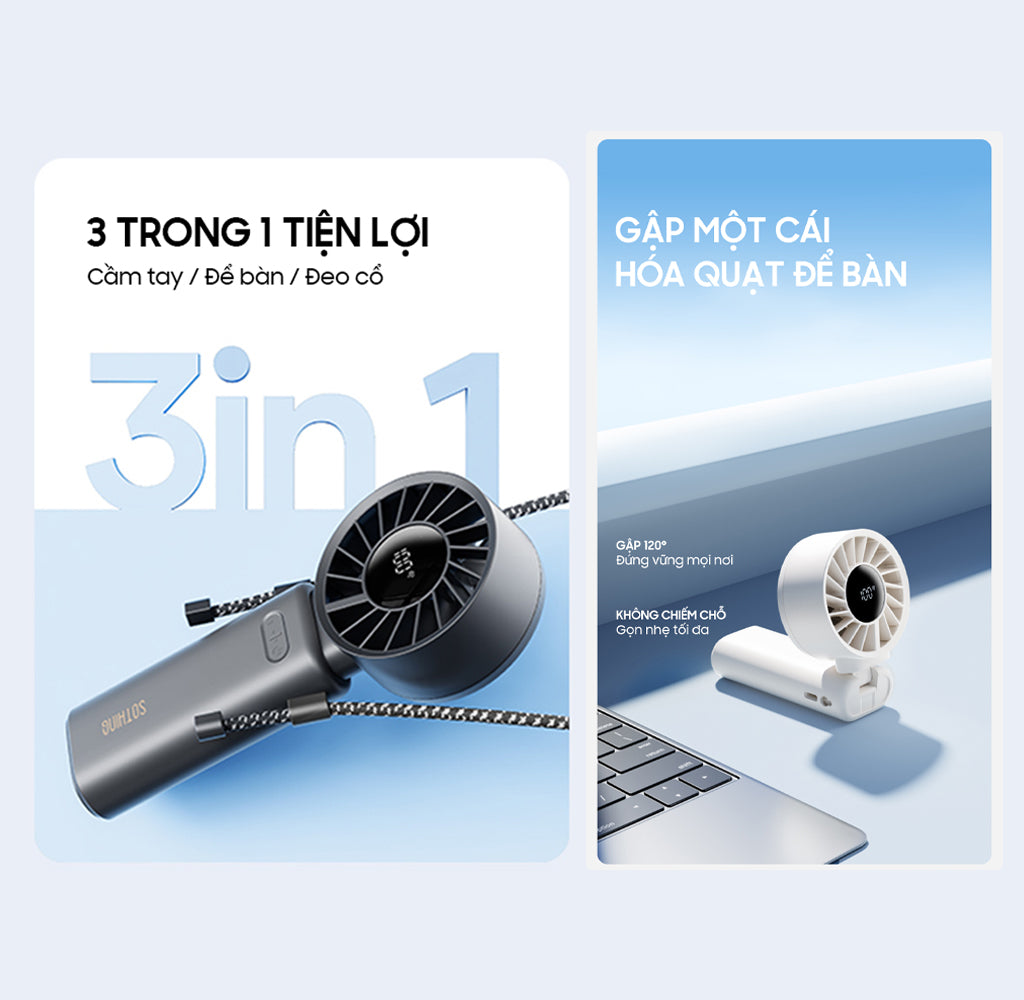 Quạt cầm tay gấp gọn Sothing Fan-Engine Z (màu trắng)