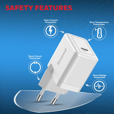 Củ sạc điện thoại Honeywell 20W màu trắng