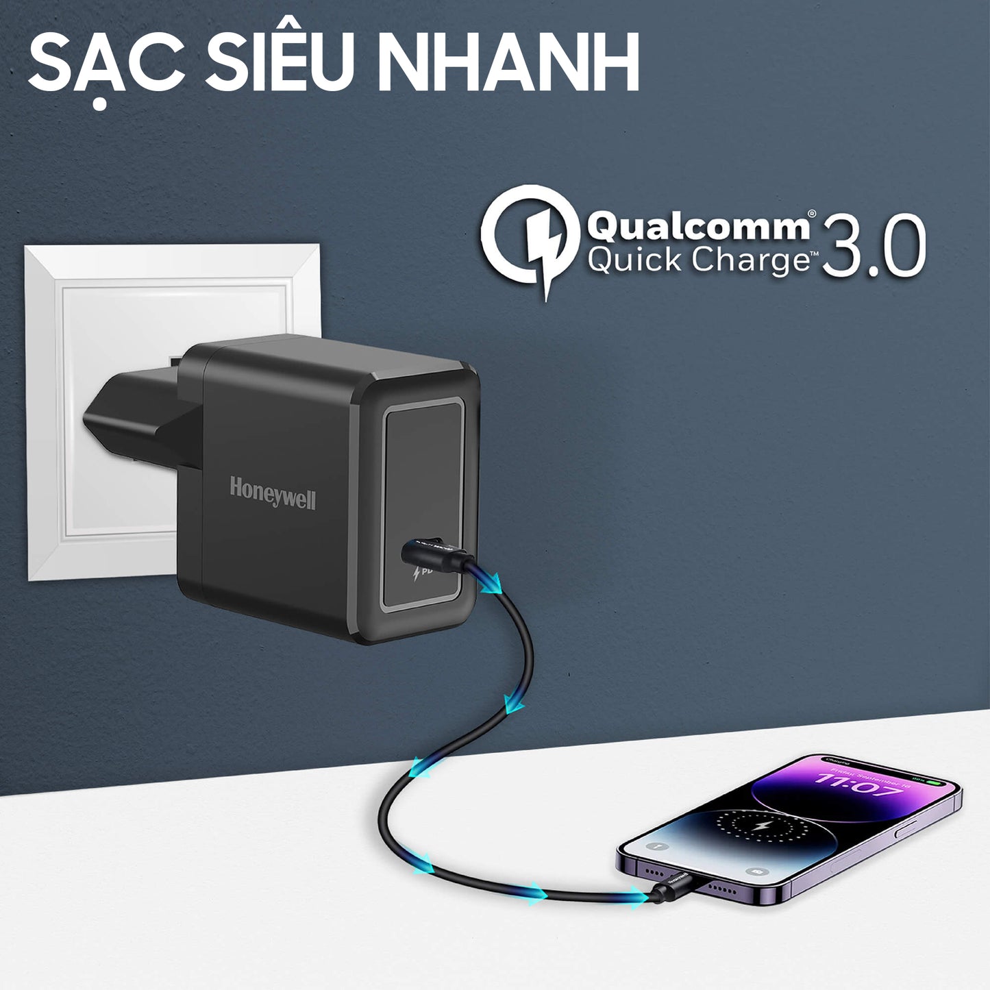 (Combo) Củ sạc điện thoại Honeywell 20W màu trắng + Củ sạc điện thoại Honeywell 20W màu đen