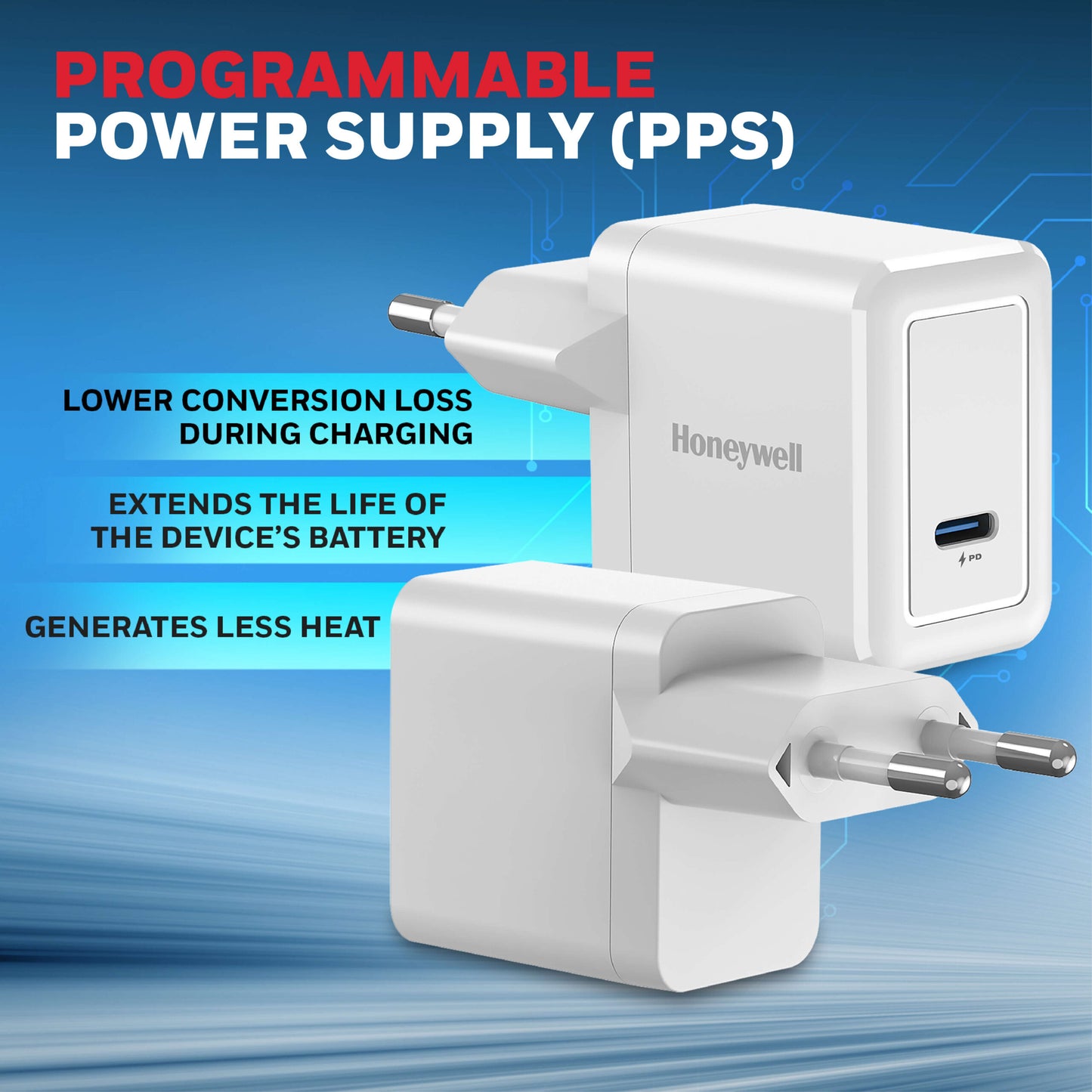 (Combo) Củ sạc điện thoại Honeywell 20W màu trắng + Cáp sạc điện thoại Honeywell 1.8m màu đen 2 đầu Type C