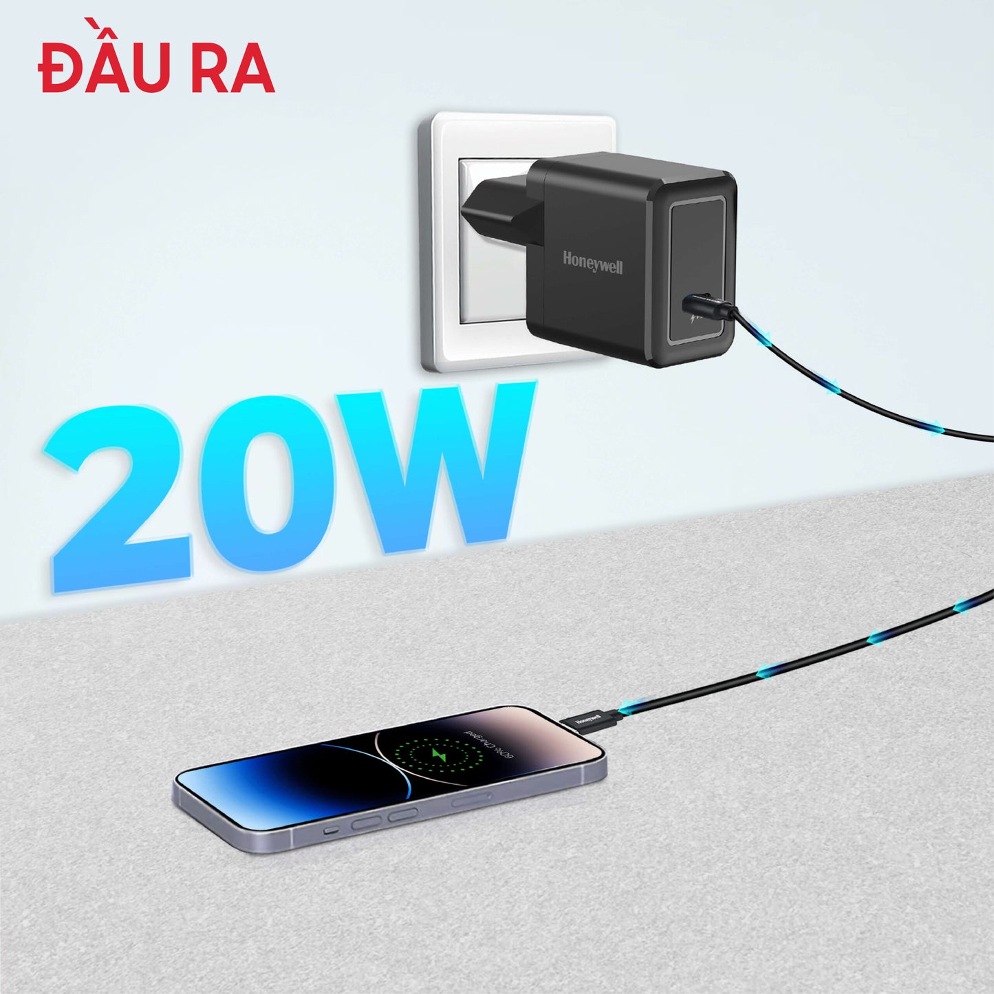 (Combo) Củ sạc điện thoại Honeywell 20W màu trắng + Củ sạc điện thoại Honeywell 20W màu đen