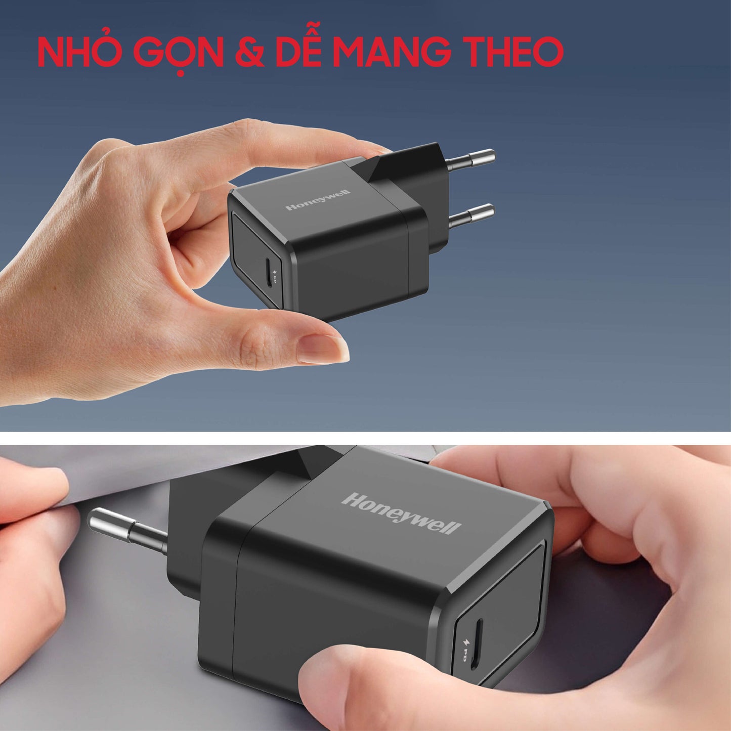 (Combo) Củ sạc điện thoại Honeywell 20W màu trắng + Củ sạc điện thoại Honeywell 20W màu đen