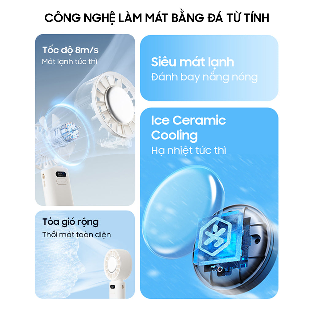 Quạt cầm tay làm mát Sothing Fan-Ice Z (màu xám)