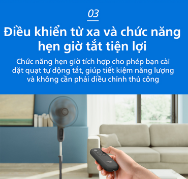 Quạt đứng Philips 6 cánh có điều khiển từ xa CX1520/01 - Bảo hành chính hãng 24 tháng