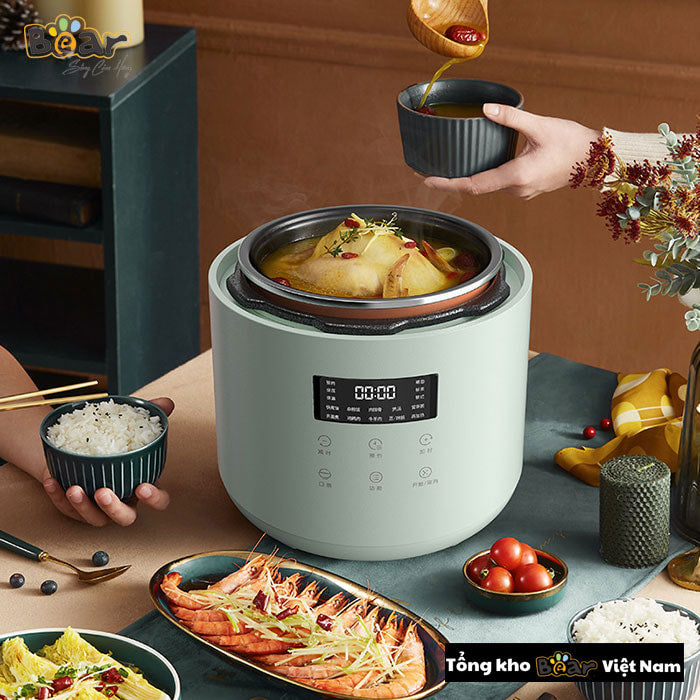 Nồi áp suất điện đa năng Bear PC-4H25R, Bảo Hành 18 Tháng - Hàng Chính Hãng