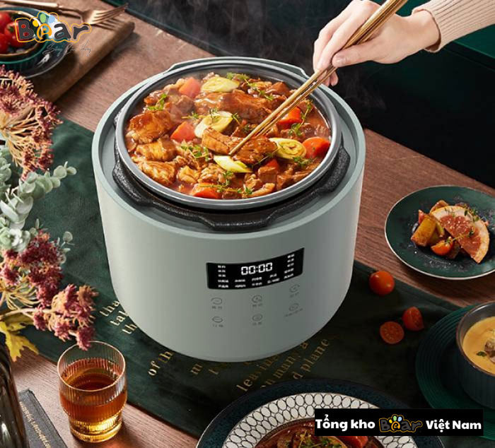 Nồi áp suất điện đa năng Bear PC-4H25R, Bảo Hành 18 Tháng - Hàng Chính Hãng
