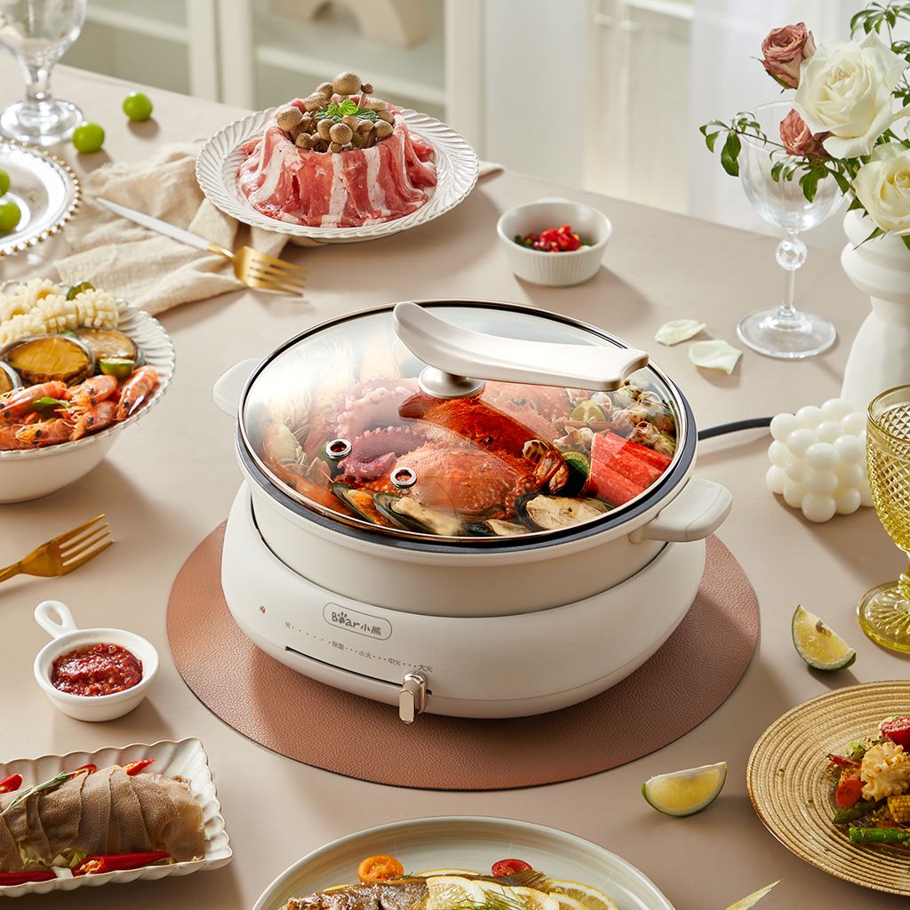 Nồi lẩu nướng đa năng BEAR HP-4H40D (DHG-C40W2), Bảo Hành 18 Tháng - Hàng Chính Hãng