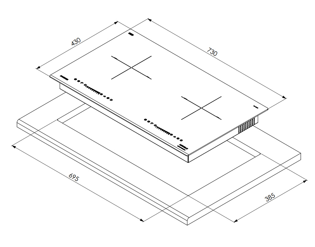 Bếp từ đôi lắp âm Hafele HC-I7325B (533.09.979)