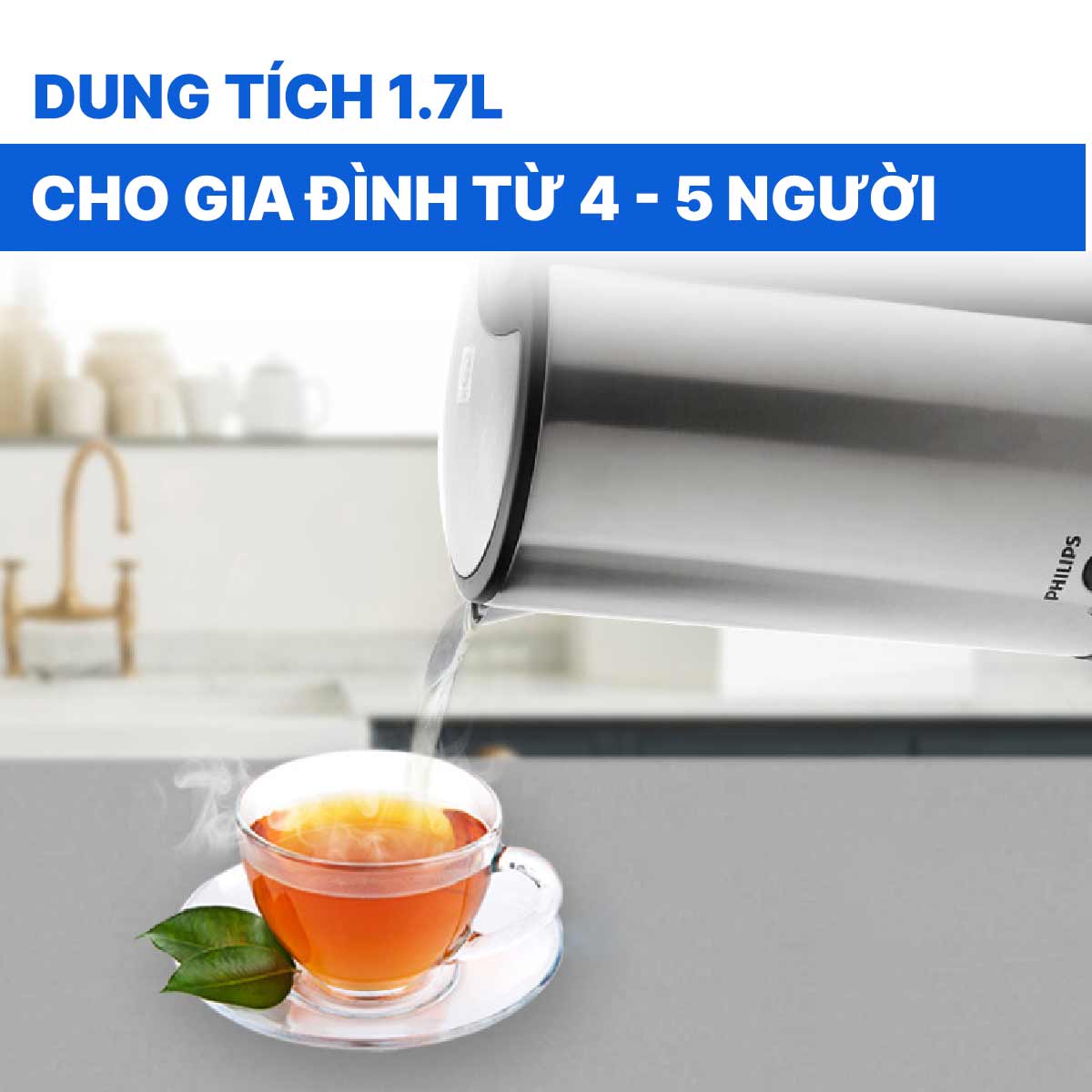 Bình đun siêu tốc Philips 1.7 lít HD9316 Bảo hành chính hãng 24 tháng