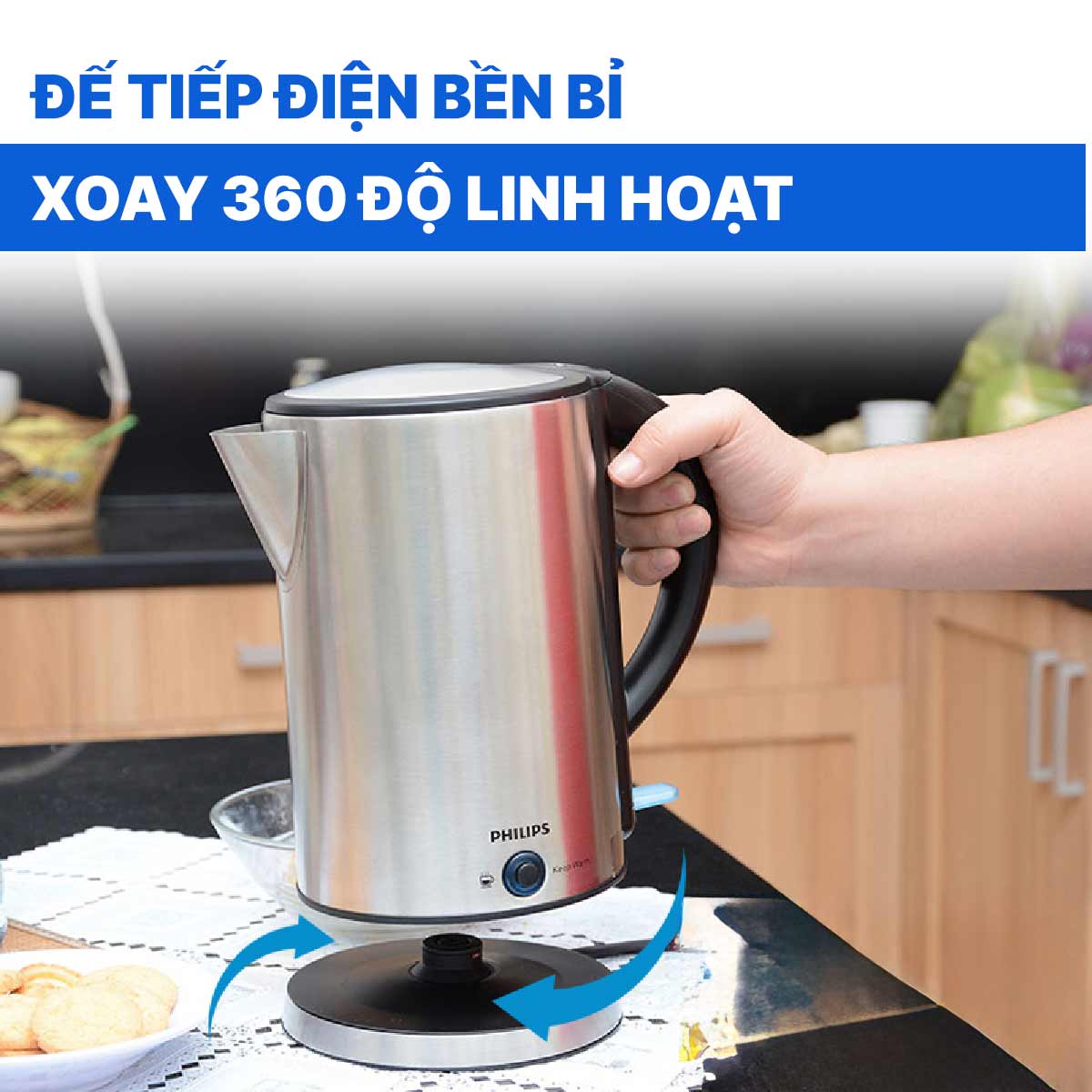 Bình đun siêu tốc Philips 1.7 lít HD9316 Bảo hành chính hãng 24 tháng