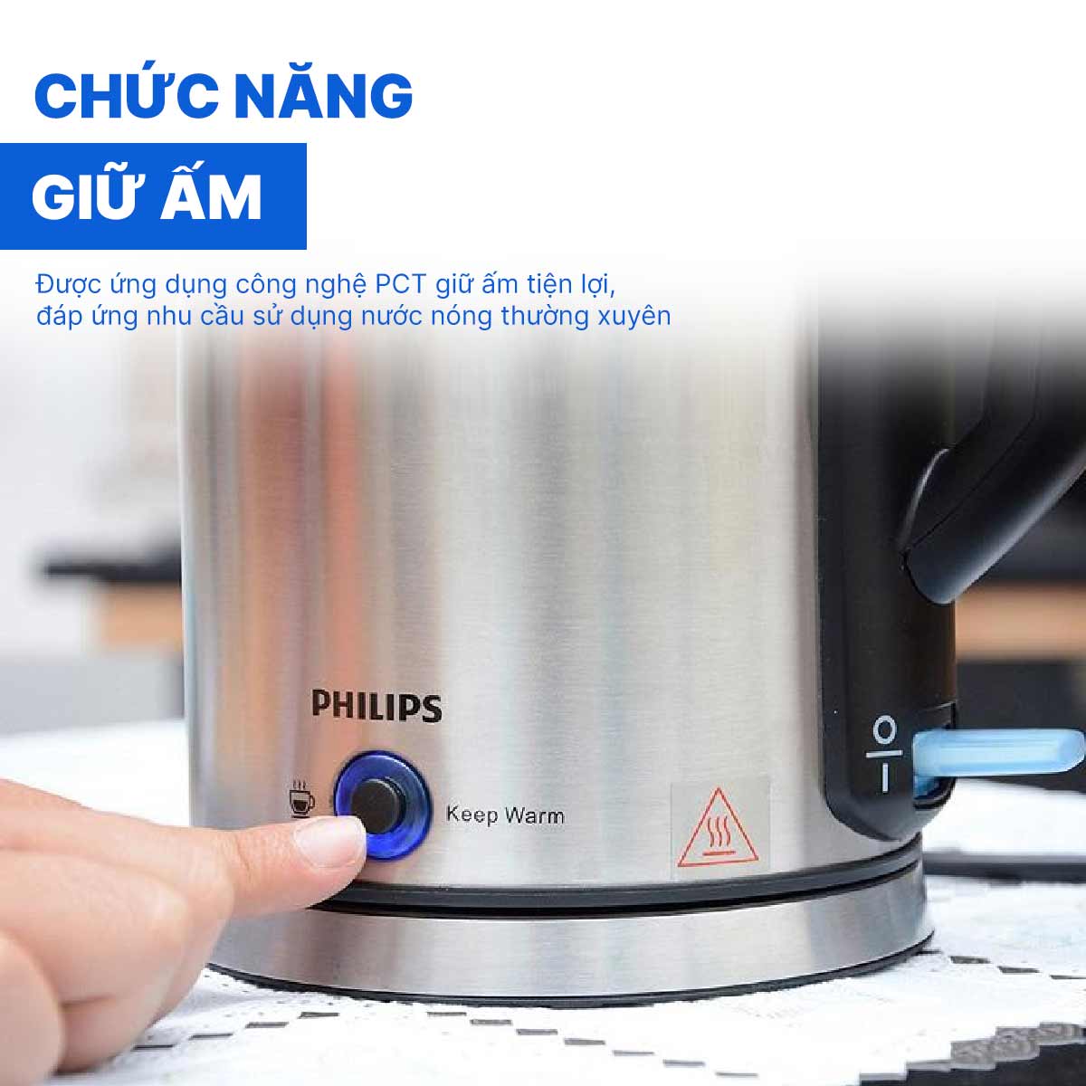 Bình đun siêu tốc Philips 1.7 lít HD9316 Bảo hành chính hãng 24 tháng