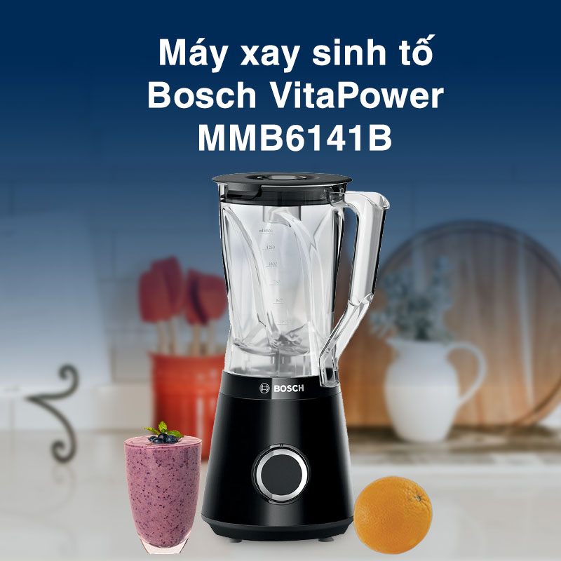 Máy xay sinh tố Bosch MMB6141B - Hàng chính hãng - Bảo hành 24 tháng