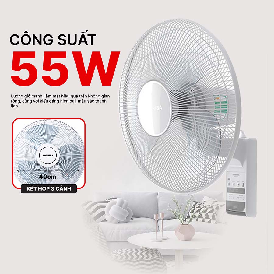Quạt treo Toshiba F-WSA20(H)VN - Bảo hành chính hãng 12 Tháng