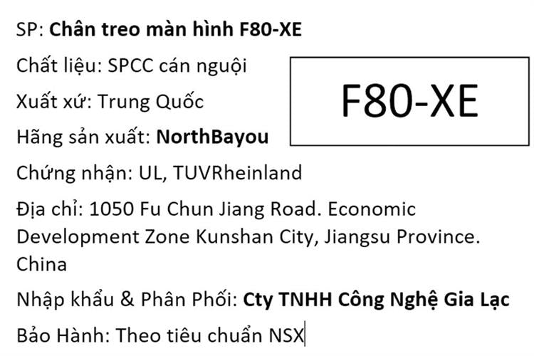 Giá treo màn hình máy tính F80 - XE - Hàng chính hãng - Bảo hành 12 tháng