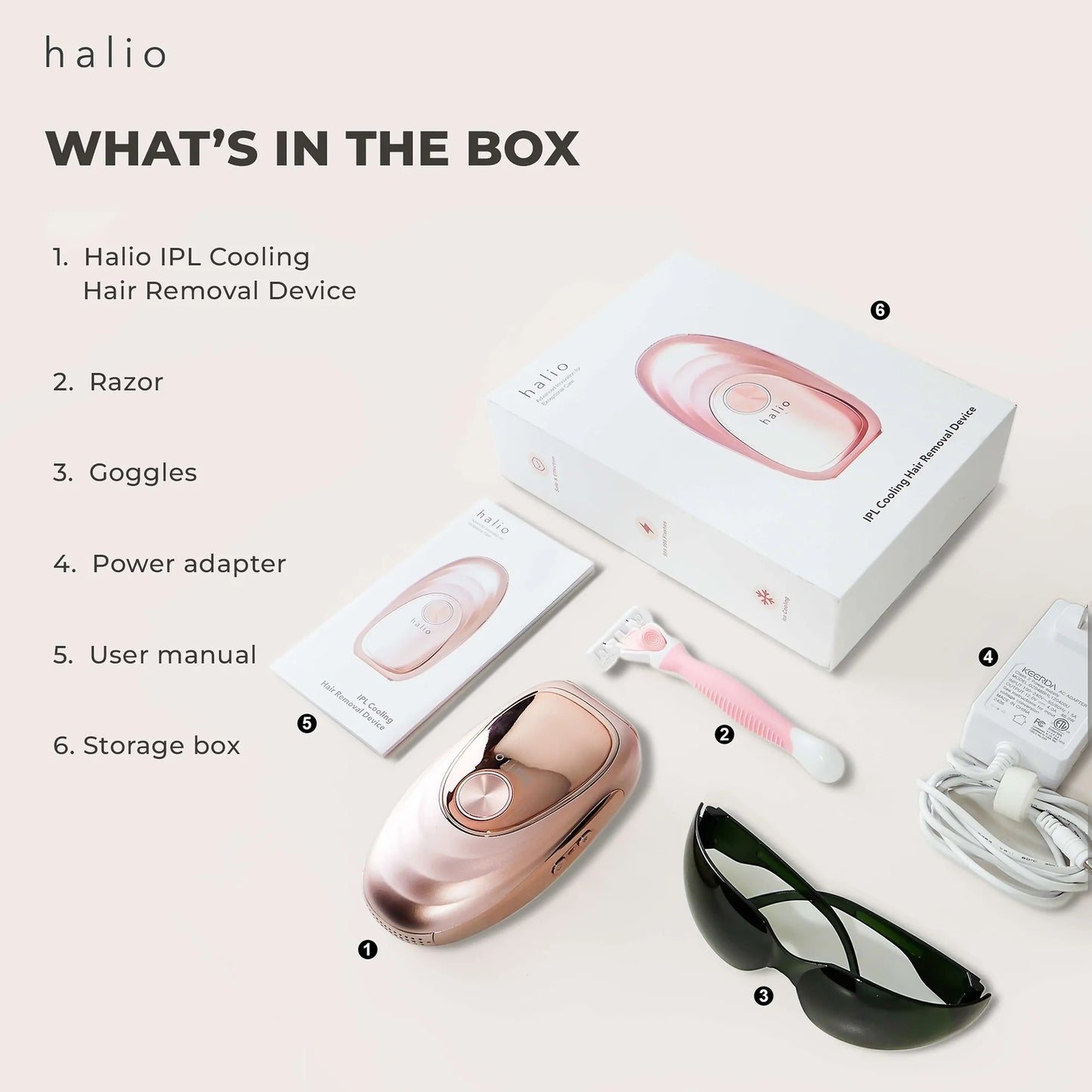 Combo Halio IPL Cooling Hair Removal Device + GILLETE Razor Venus