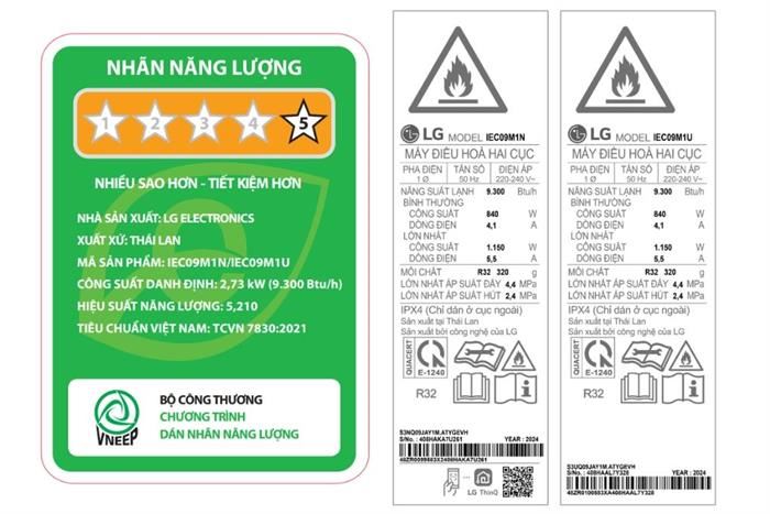 Máy lạnh LG Inverter 1 HP IEC09M1 -  Bảo hành cục lạnh 24 tháng