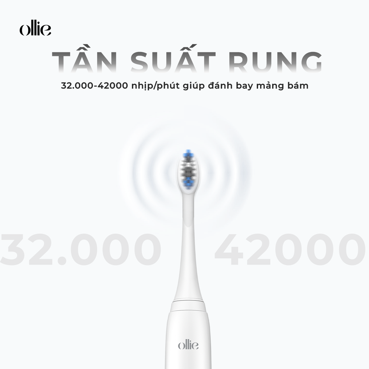 Bàn chải đánh răng điện Ollie, màu trắng