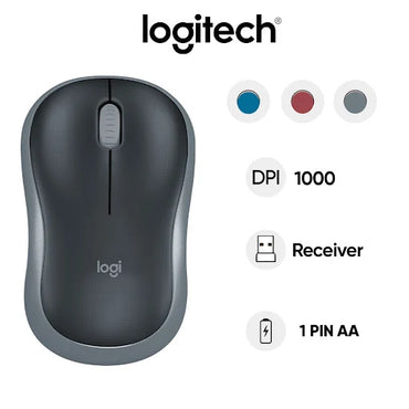 Chuột Logitech M185 Xám - Đỏ - Xanh - Hàng chính hãng - Bảo hành 36 tháng