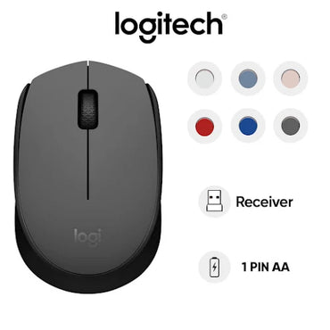 Chuột Logitech M171 Xám đen - Đỏ - Xanh - Hàng chính hãng - Bảo hành 12 tháng