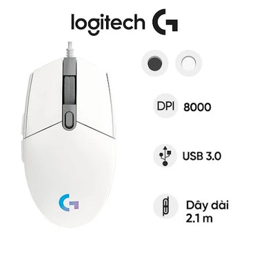 Chuột vi tính Logitech G102 Gen2 Lightsync Gaming màu Trắng - Đen