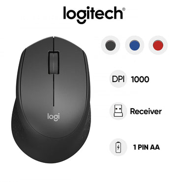 Chuột vi tính không dây Logitech M331 Đen - xanh dương - Đỏ