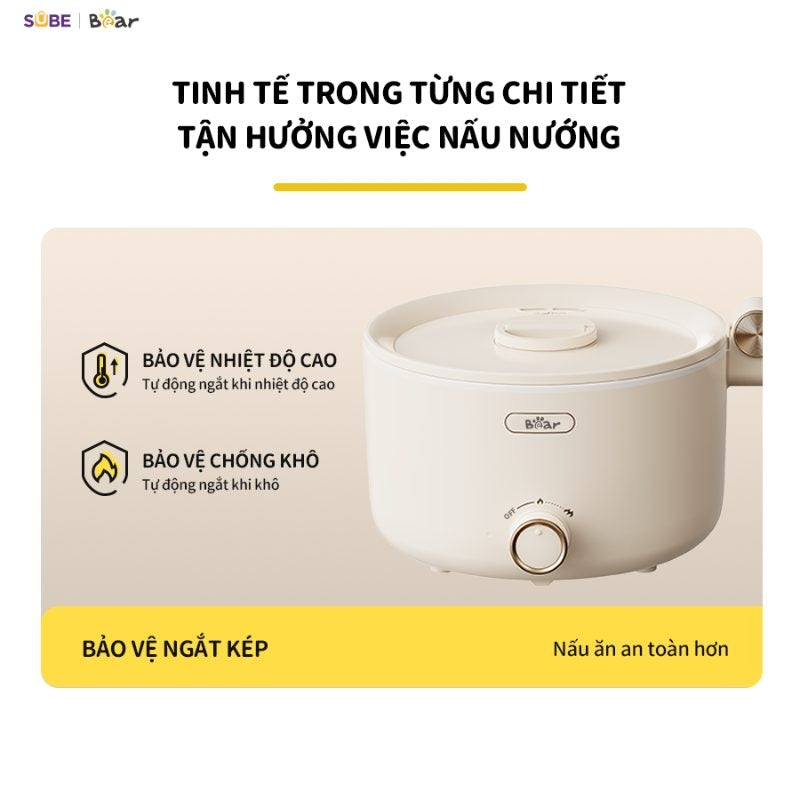 Nồi điện đa năng Bear MC-4H16G, Bảo Hành 18 Tháng - Hàng Chính Hãng