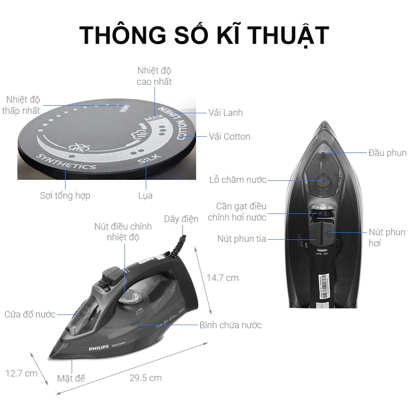 Bàn Ủi Hơi Nước Philips DST5040/80 - Hàng Chính Hãng - Bảo Hành 24 tháng