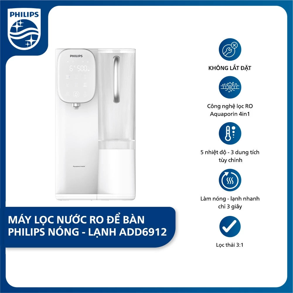 Lọc nước RO để bàn Philips ADD6912WH/74 - Hàng Chính Hãng - Bảo Hành 24 tháng