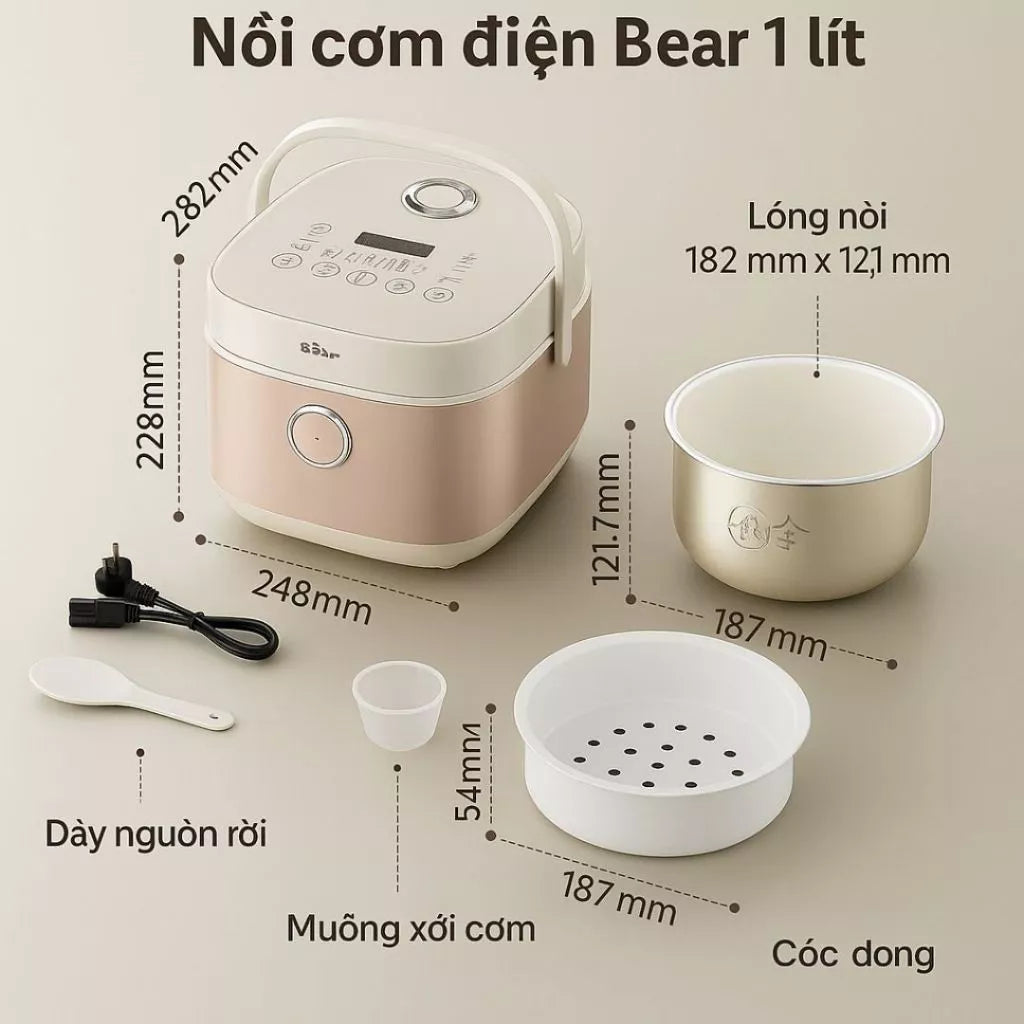 Nồi cơm điện Bear RC-4H30S, Bảo Hành 18 Tháng - Hàng Chính Hãng