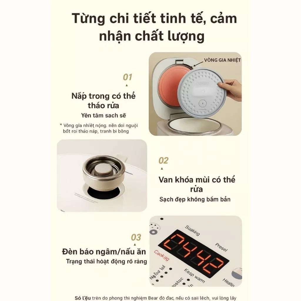 Nồi cơm điện Bear RC-4H30S, Bảo Hành 18 Tháng - Hàng Chính Hãng