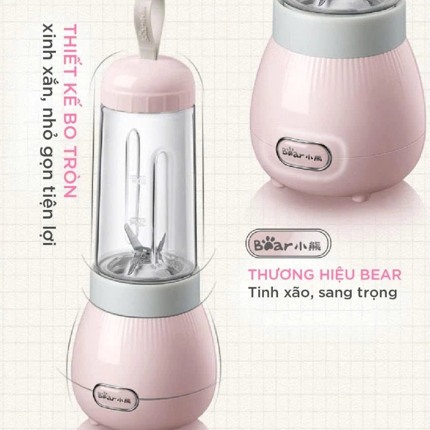 Máy xay sinh tố cầm tay Bear BL-4H04M, Bảo Hành 18 Tháng - Hàng Chính Hãng
