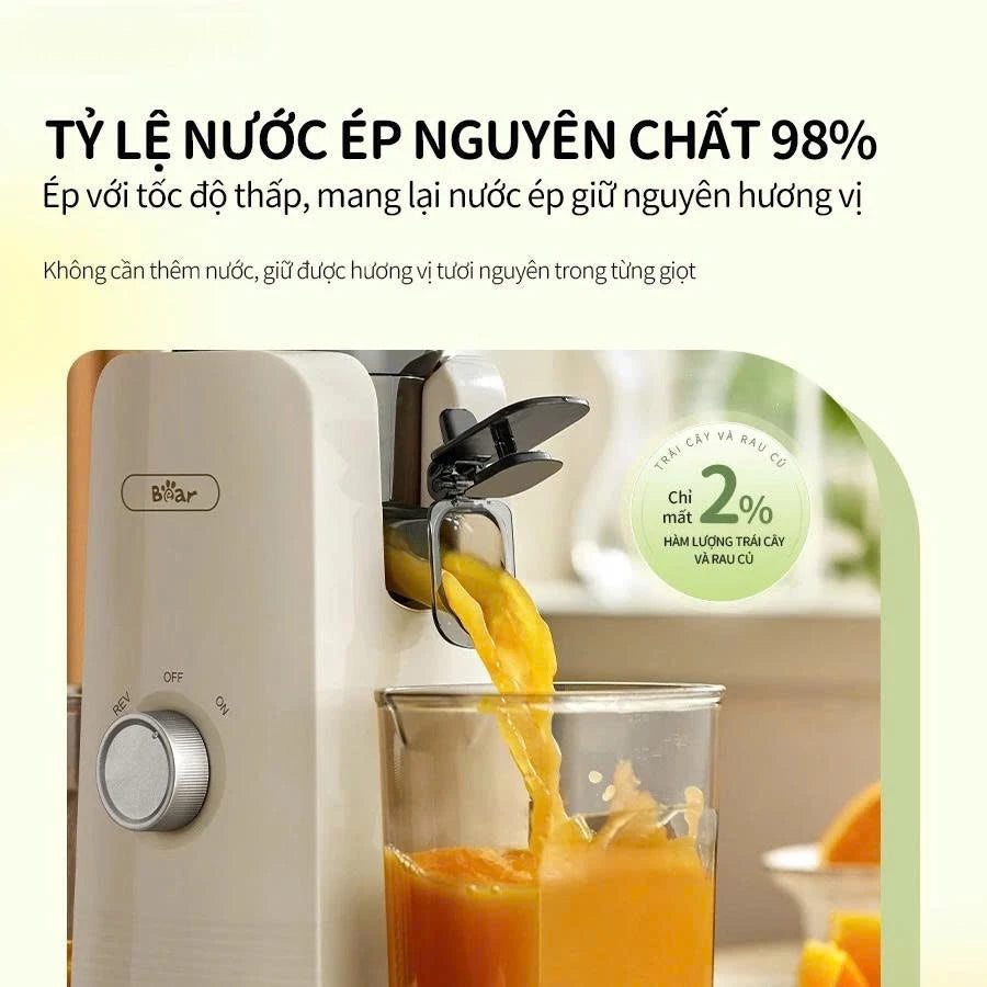 Máy ép chậm Bear SJ-4H01U, Bảo Hành 18 Tháng - Hàng Chính Hãng