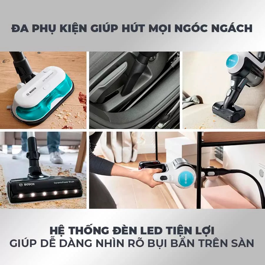 Máy hút bụi kết hợp lau nhà Bosch BCS71HYG3 - Hàng Chính Hãng