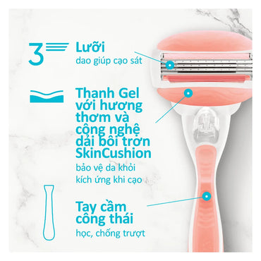 Dao Cạo Gillette Venus Glide White Tea - Hộp 1 Cán + 2 Lưỡi - Hàng Chính Hãng