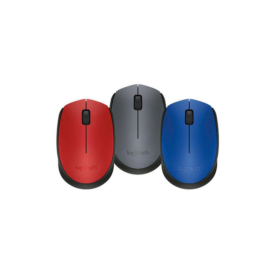 Chuột Logitech M171 Xám đen - Đỏ - Xanh - Hàng chính hãng - Bảo hành 12 tháng