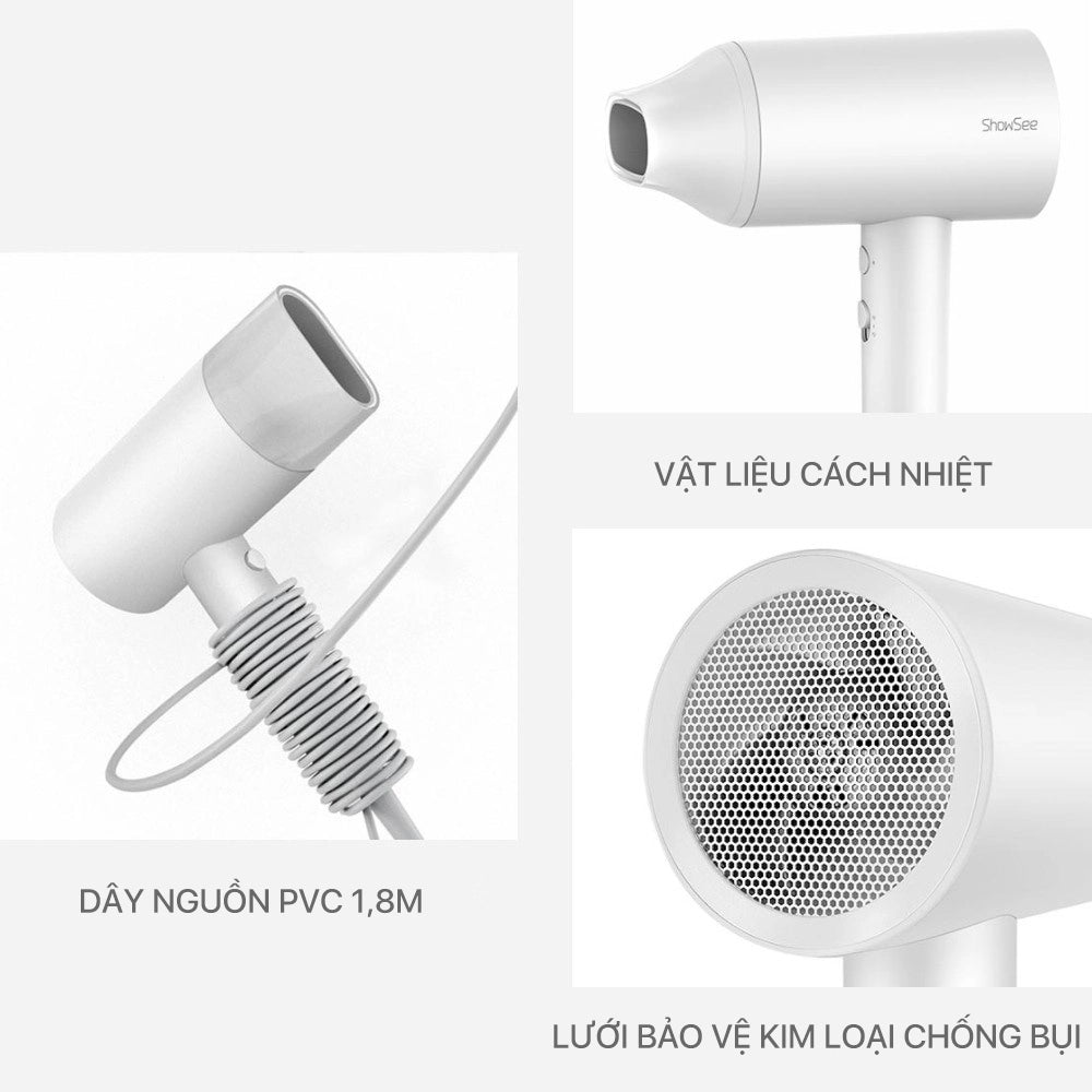 Máy Sấy Tóc Showsee A1-W 1800W - Hàng chính hãng - Bảo hành 12 tháng