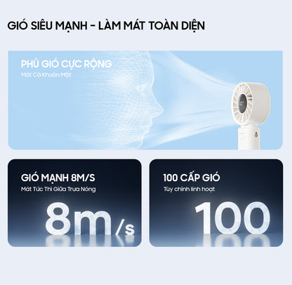 Quạt Mini cầm tay gấp gọn OLLIE FAN-ENGINE Z màu trắng