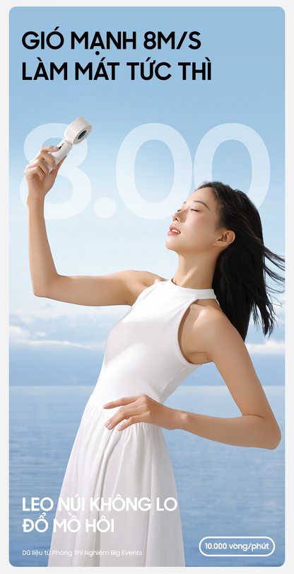 Quạt Mini cầm tay gấp gọn OLLIE FAN-ENGINE Z màu trắng