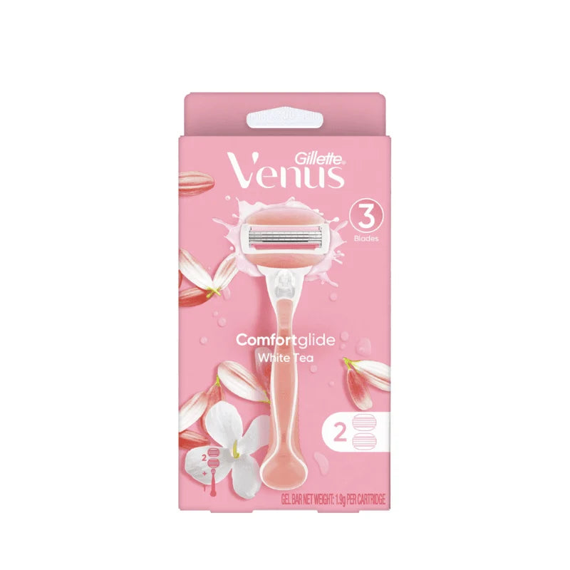 Dao Cạo Gillette Venus Glide White Tea - Hộp 1 Cán + 2 Lưỡi - Hàng Chính Hãng