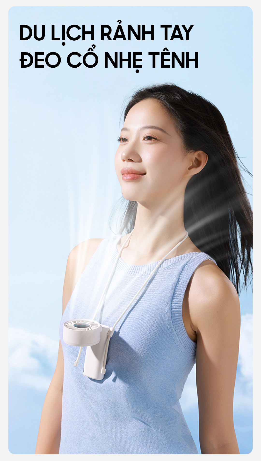 Quạt Mini cầm tay gấp gọn OLLIE FAN-ENGINE Z màu trắng