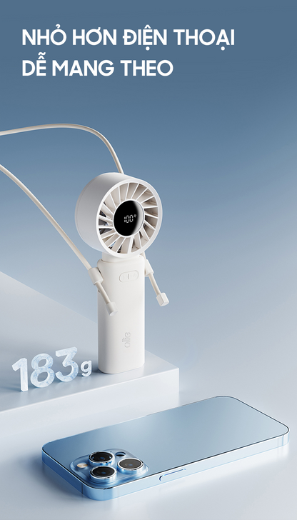 Quạt Mini cầm tay gấp gọn OLLIE FAN-ENGINE Z màu trắng
