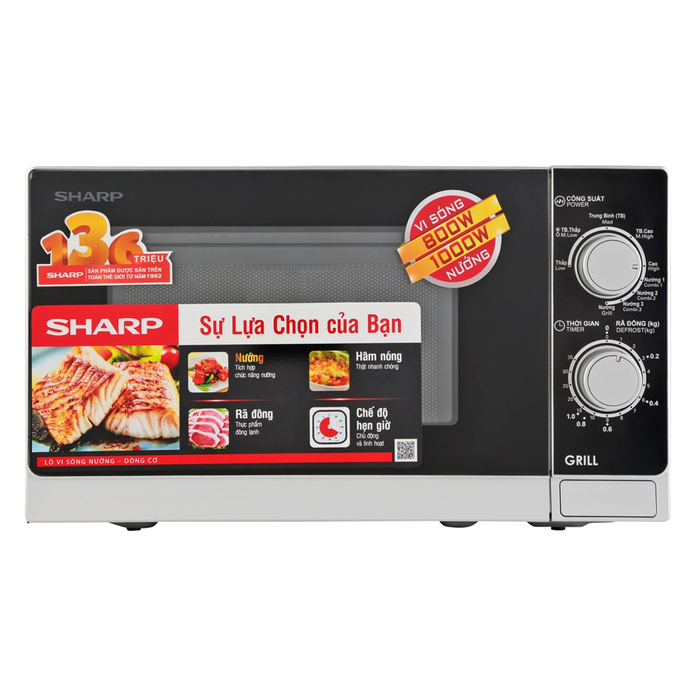 Lò vi sóng Sharp R-G222VN-S - Hàng Chính Hãng - Bảo Hành 12 tháng